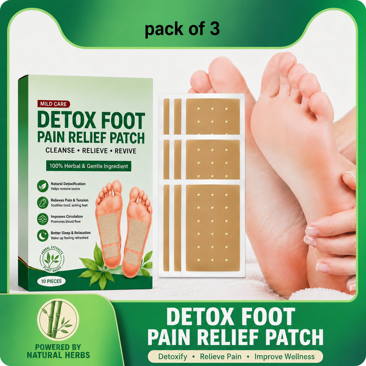 Herbal Ingredient Detox Foot Pads (PACK OF 3)