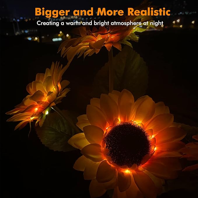Solar Sunflower Lights,Solar Garden Light withLooking Flowers Outdoor PACK OF 1