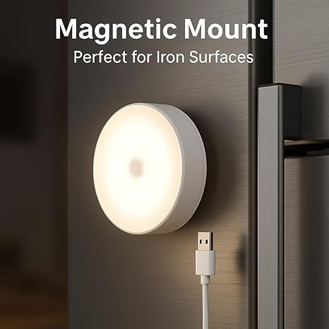 Motion Sensor Light for Home with USB Charging Wireless Self Adhesive LED Night Light(Pack Of 6)